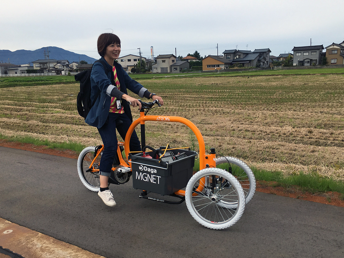 女性は少し乗りにくそうでした。改良が必要ですね。